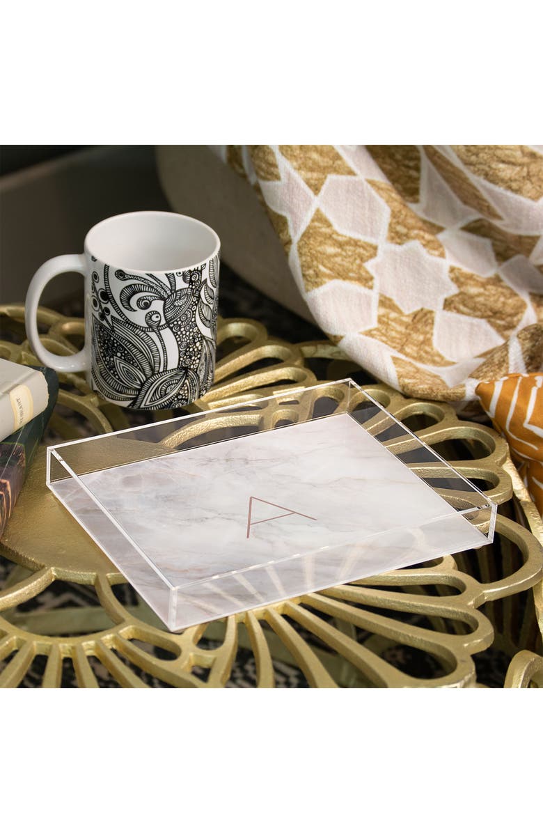 Deny Designs Marbled Monogram Tray, Alternate, color, 