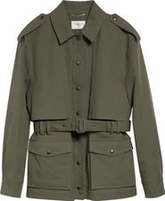 Saint Laurent Belted Cotton Military Jacket
