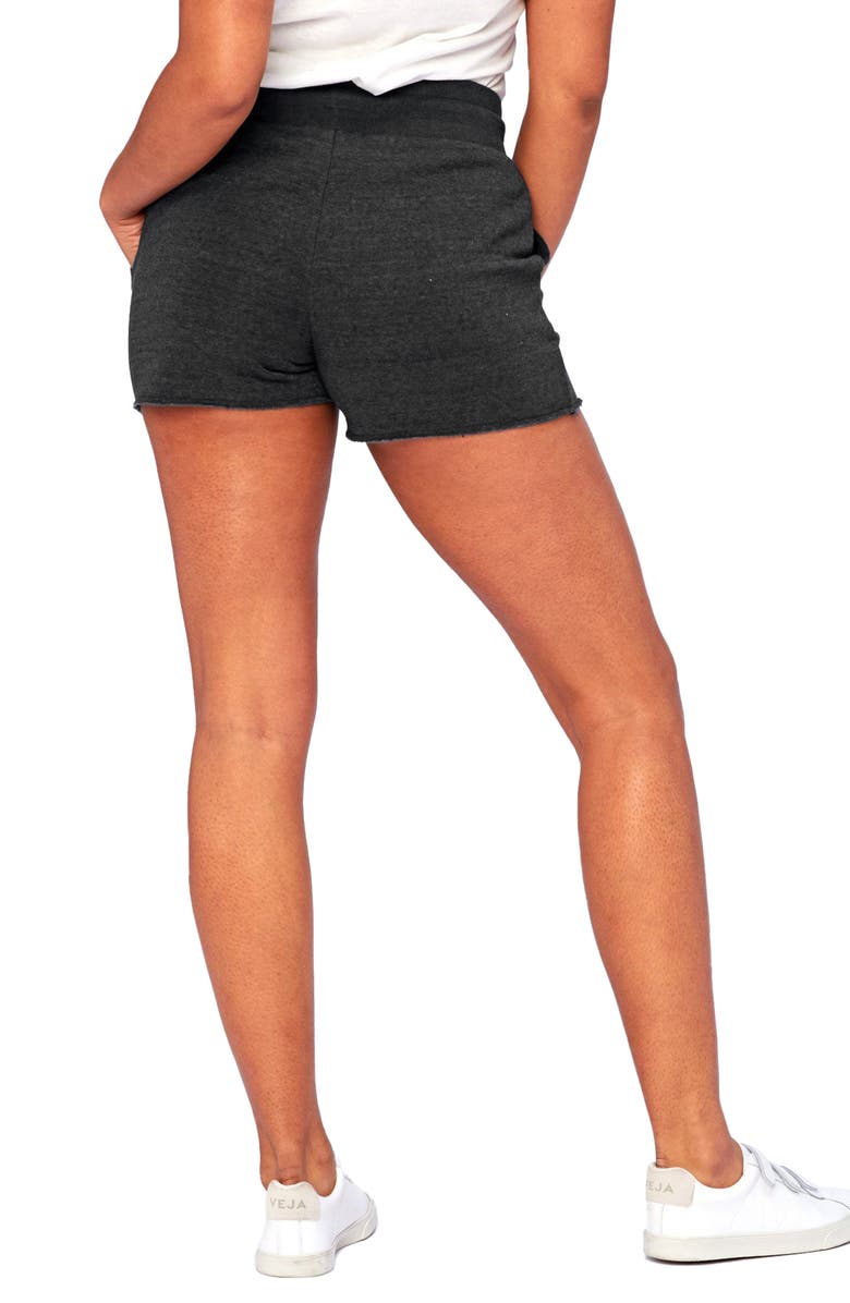 Threads 4 Thought Vanya Drawstring Fleece Shorts, Alternate, color, Heather Black