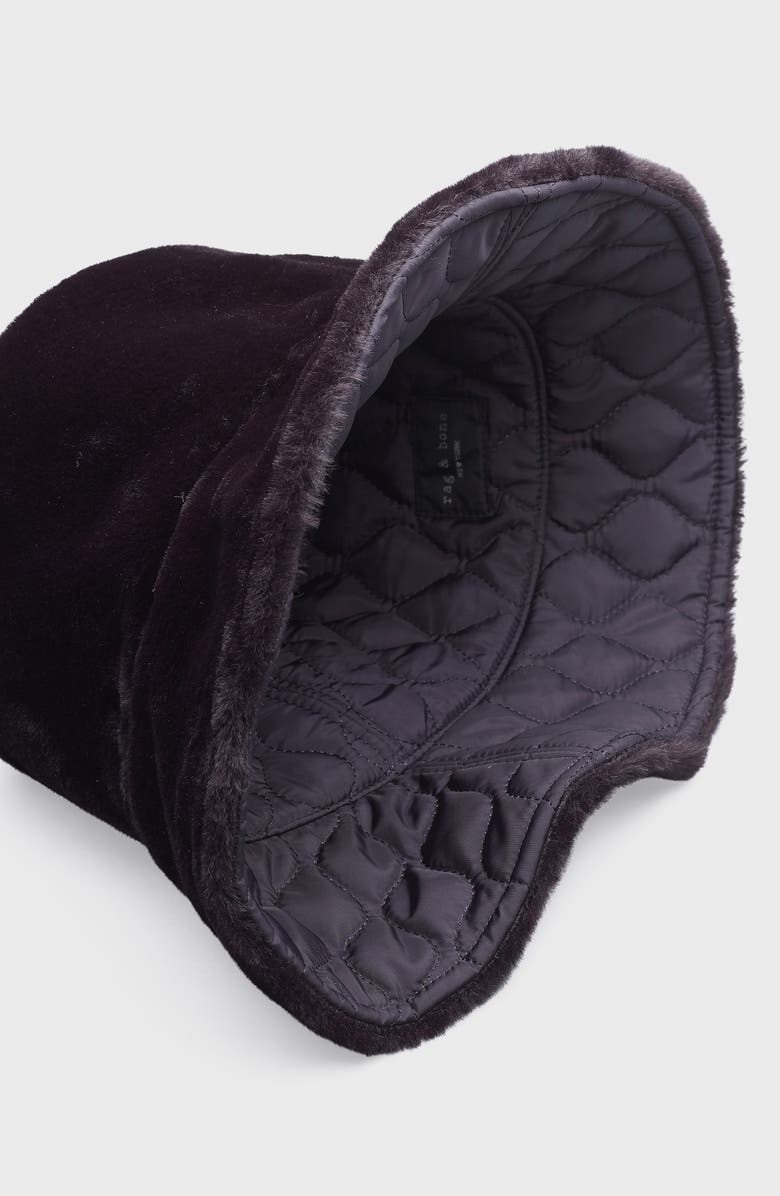rag & bone Addison Reversible Faux Fur Bucket Hat, Alternate, color,