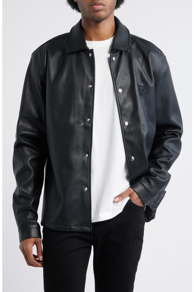 Parlan Faux Leather Shacket, Main, color, BLACK PIXELATED
