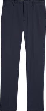 ZEGNA Flat Front Stretch Cotton Gabardine Trousers