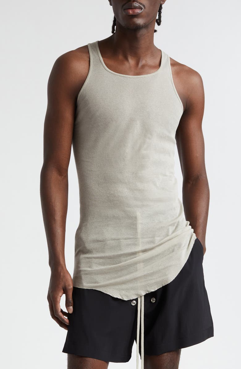 Rick Owens Longline Cotton Tank Top, Main, color, Pearl