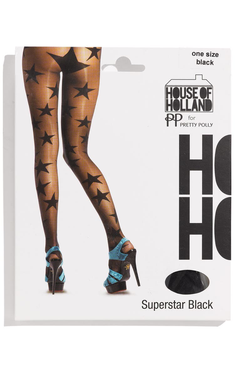'House of Holland Superstar' Tights, Alternate, color, BLACK