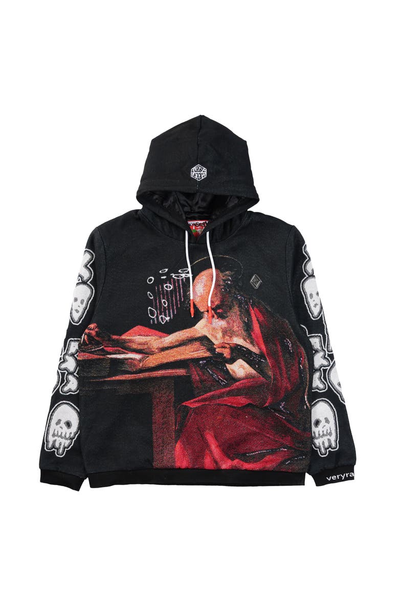 VERYRARE Saint Jerome Writing Hoodie, Main, color, Black