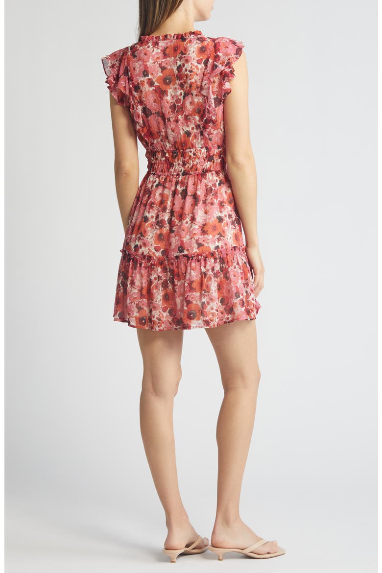 Muriel Floral Print Silk Minidress, Alternate, color, BISSOMLT