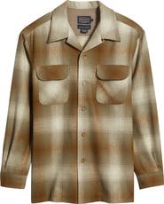 Pendleton Board Plaid Wool Flannel Button-Up Shirt