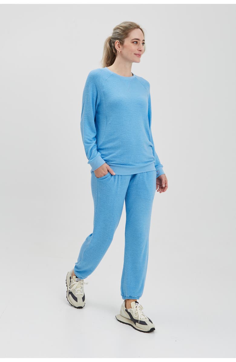 Nom Maternity Heart On My Sleeve Maternity & Nursing Sweatshirt, Alternate, color, Bluebell