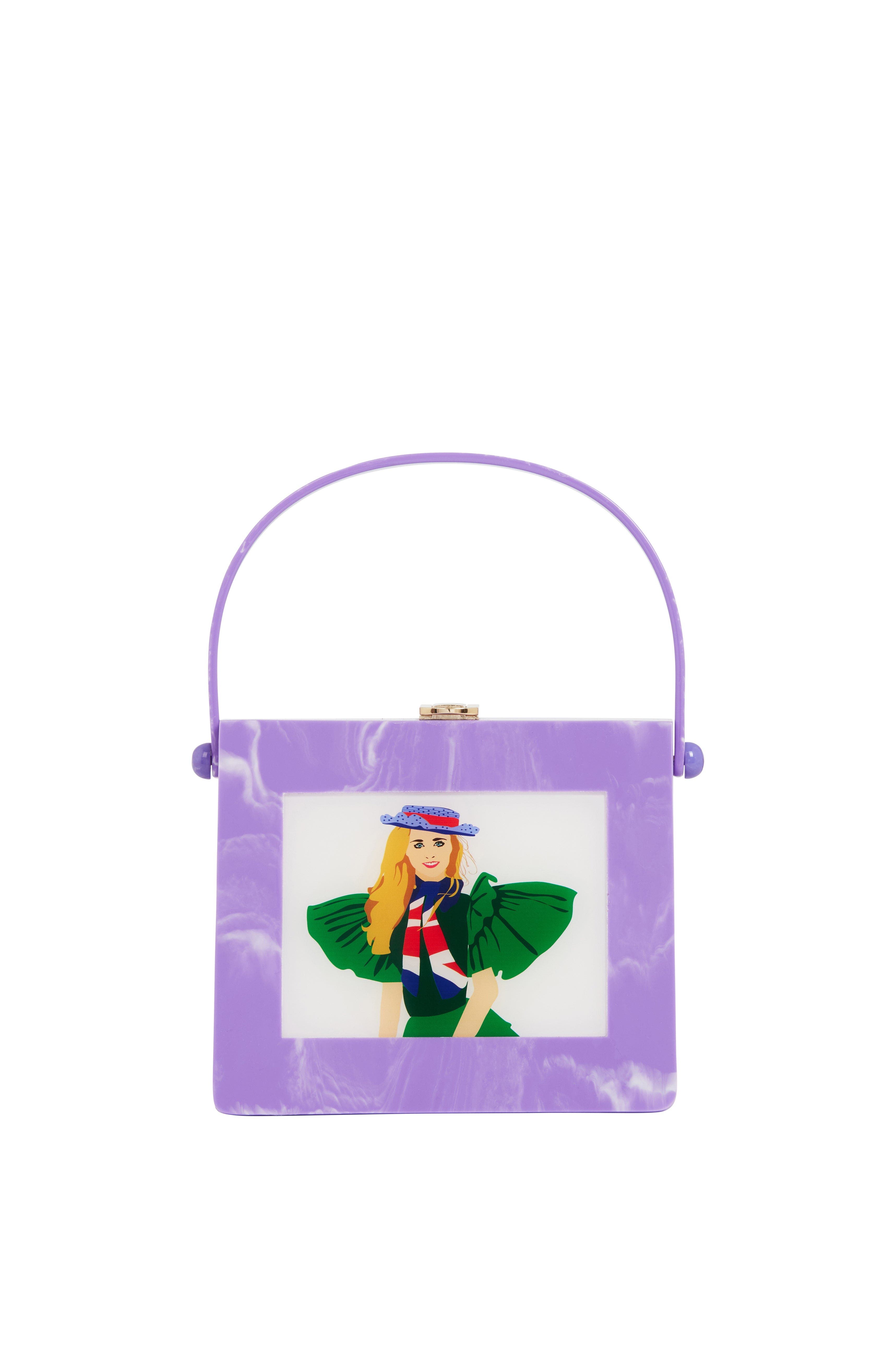 LarAllan Christabel Acrylic Top Handle Bag, Alternate, color, Lilac