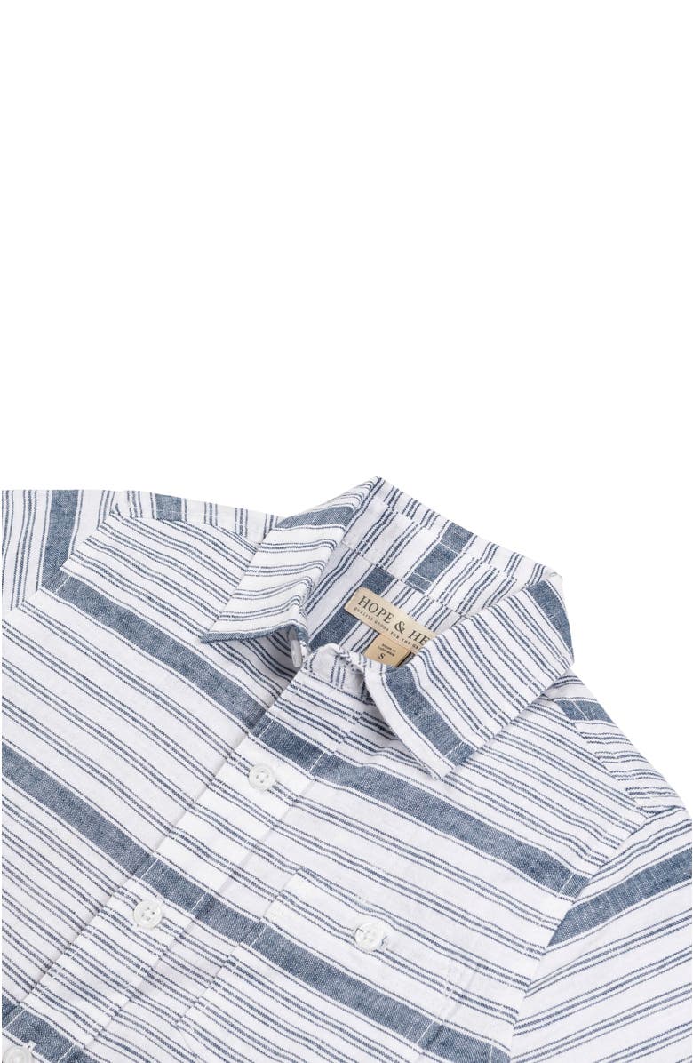 Hope & Henry Boys' Linen Short Sleeve Button Down Shirt, Kids, Alternate, color,