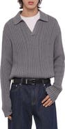 Helmut Lang Ribbed Cotton Polo Sweater