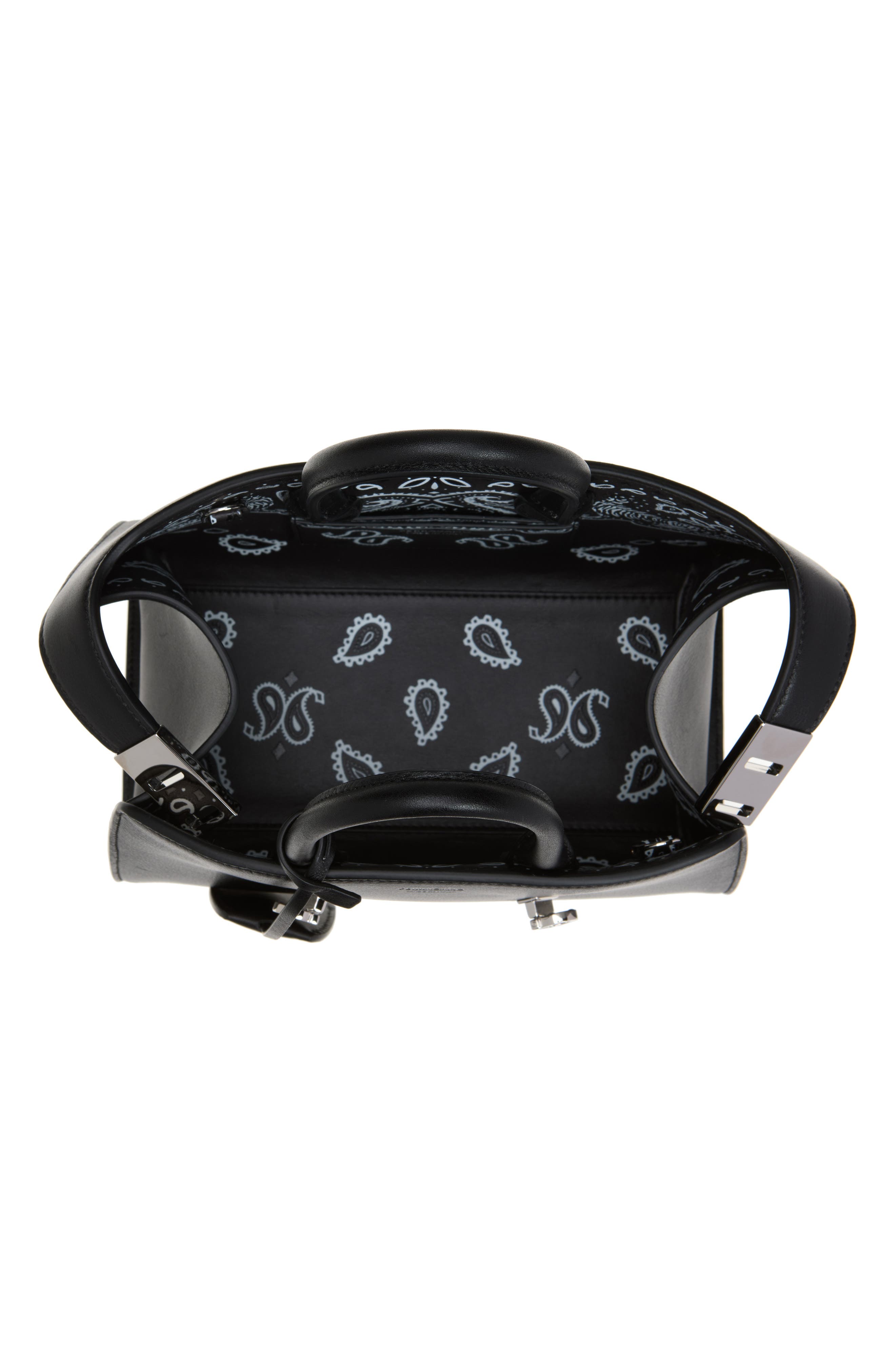 Mini Hug Leather Top Handle Bag, Alternate, color, BLACK