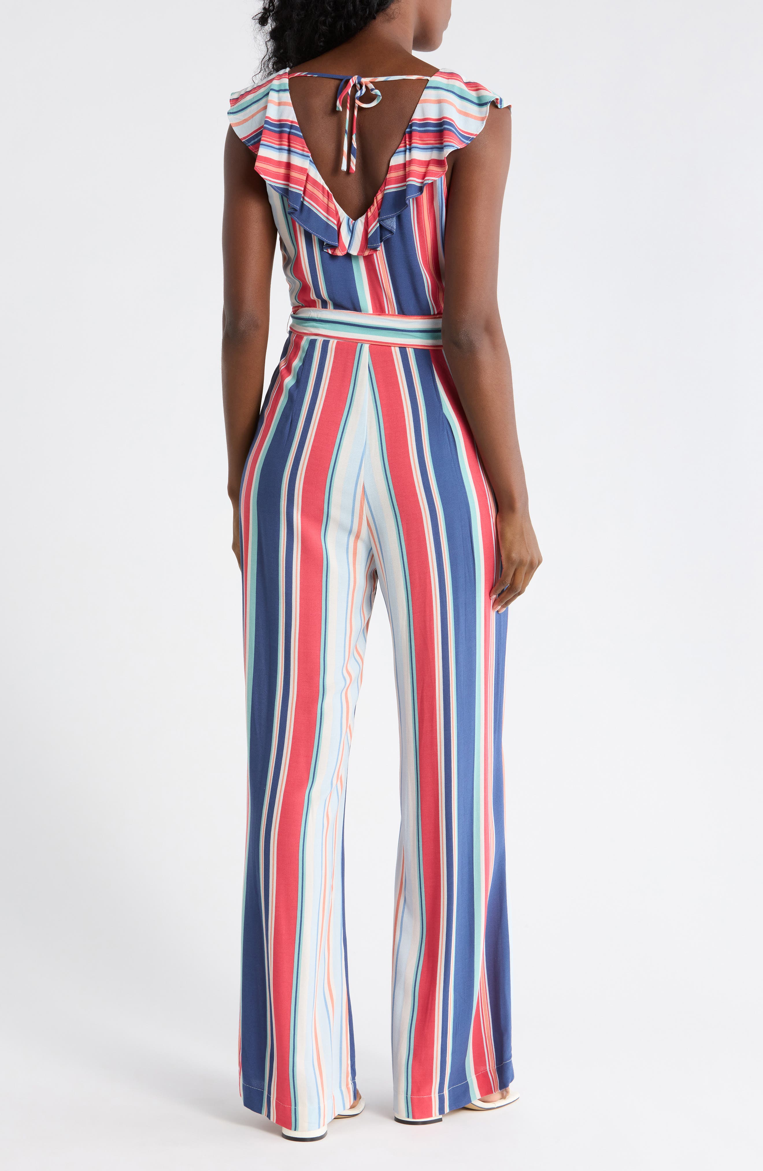 Stripe Ruffle Sleeveless Jumpsuit - image 2