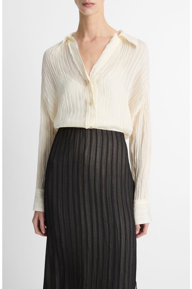 Crushed Stripe Shirt, Main, color, OFF WHITE