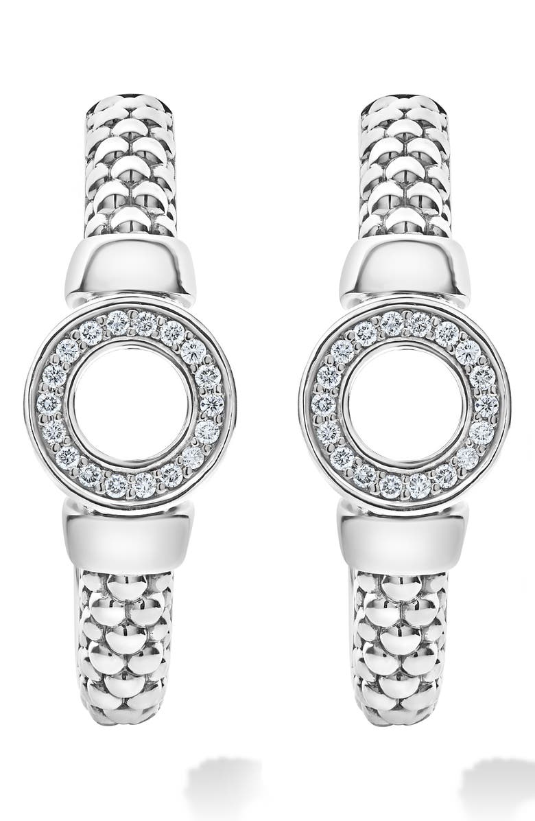 LAGOS Enso Diamond Hoop Earrings, Main, color, 