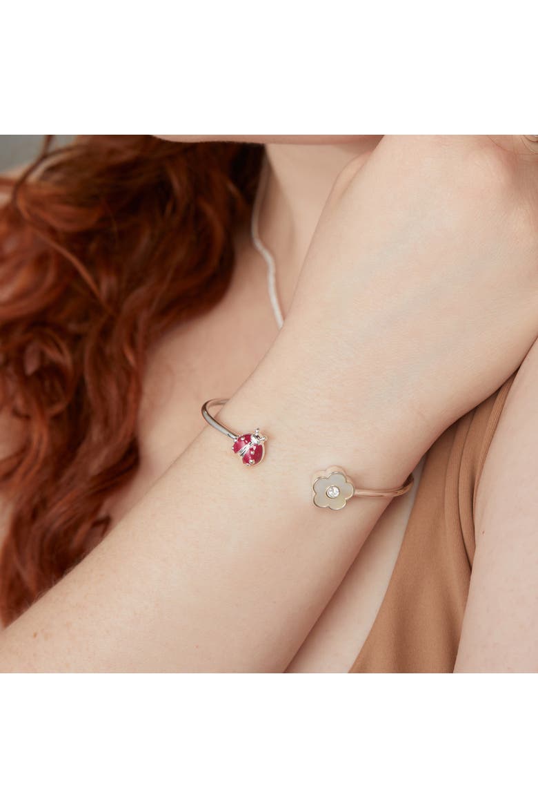 Ladybug and Daisy Flex Cuff, Alternate, color, Silver