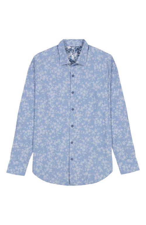 Robert Graham Angola Jacquard Micro Plaid Button-up Shirt In Blue