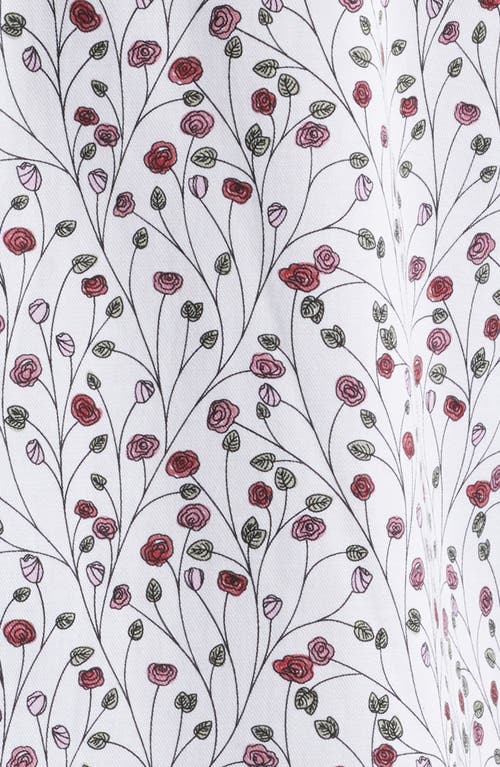 Stone Rose Flower Garden Print Button-up Shirt In Berry