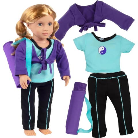 Yoga Gymnastics Doll Outfit (5 Piece Set) - Clothes Costume Fits American 18" Dolls