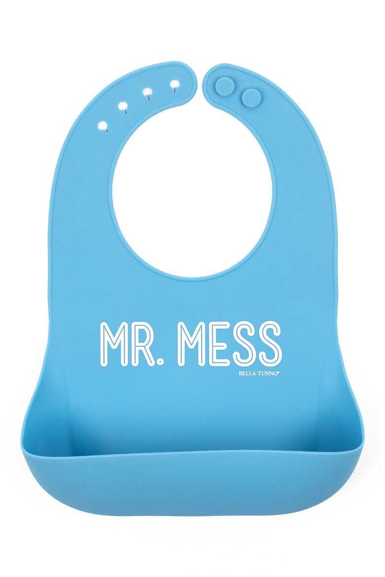Mr. Mess Silicone Wonder Bib, Main, color, BLUE