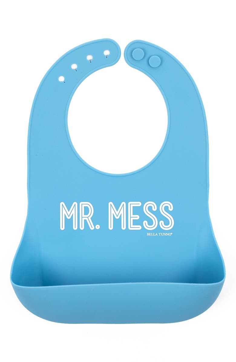 Bella Tunno Mr. Mess Silicone Wonder Bib, Main, color, Blue