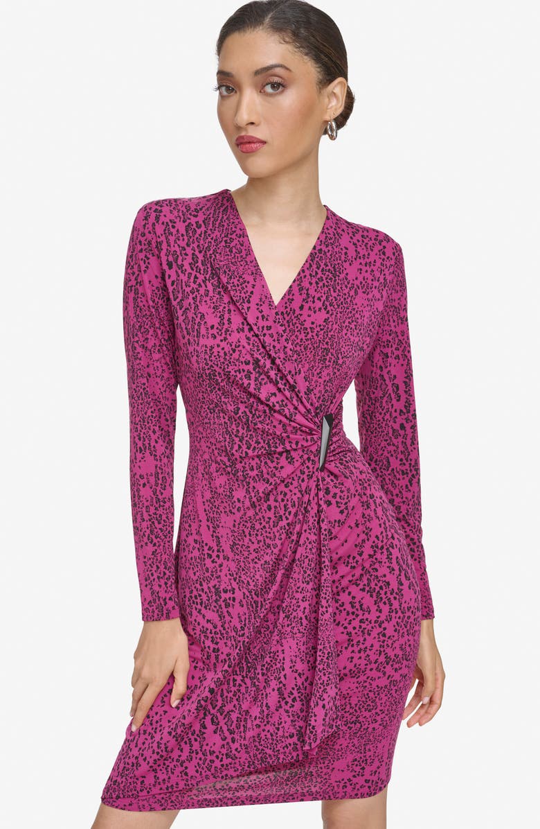 Calvin Klein Ruched Long Sleeve Dress, Alternate, color,