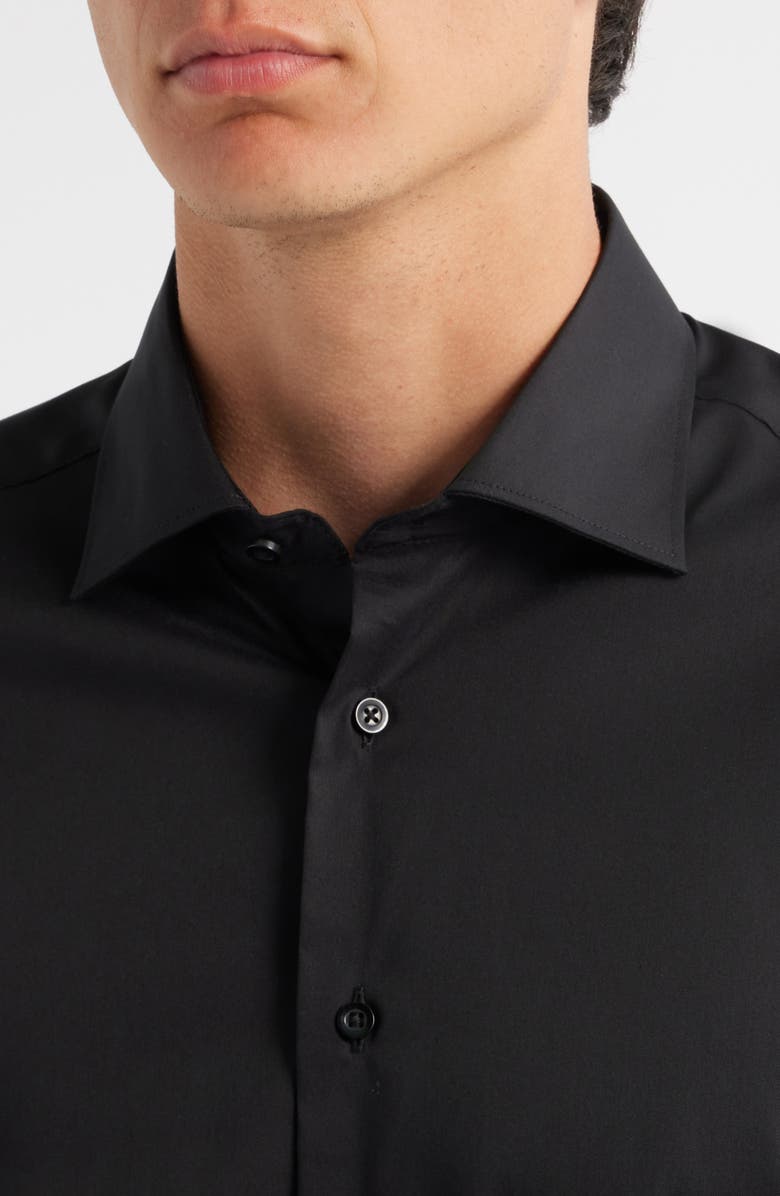 Eterna Slim Fit Peformance Button-Up Shirt, Alternate, color, Black
