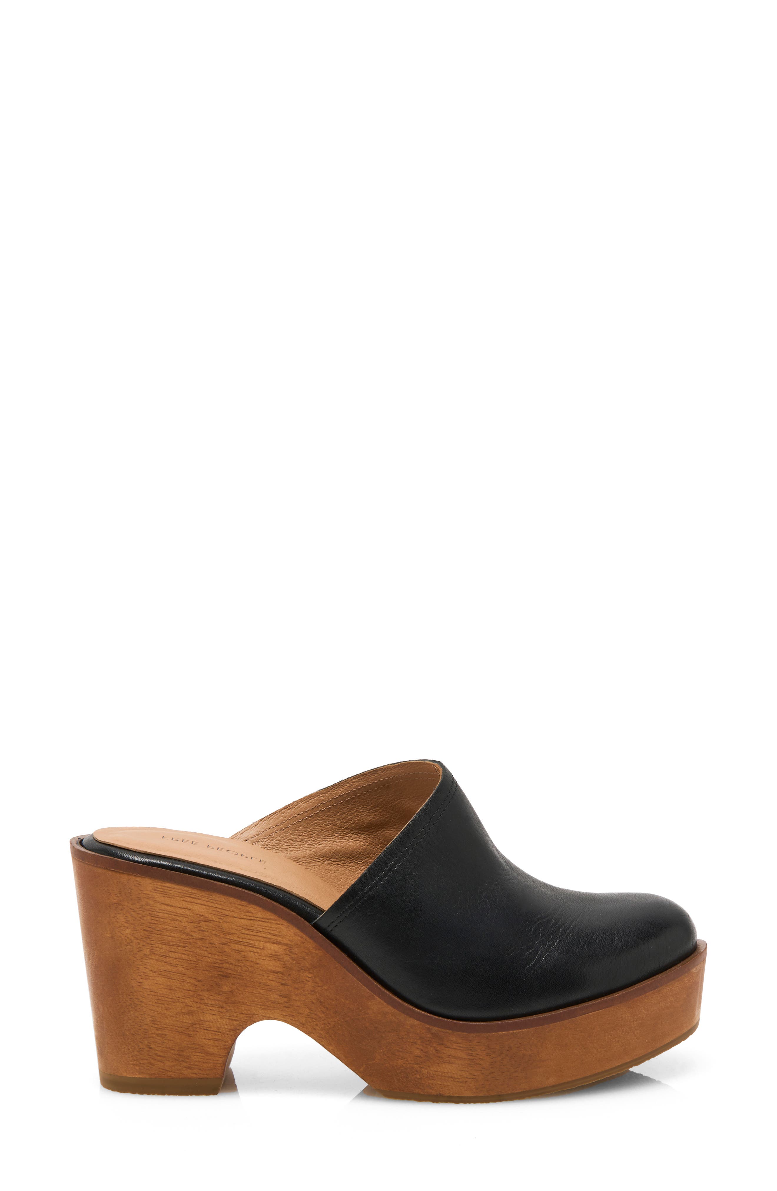 Hudson Platform Clog, Alternate, color, BLACK LEATHER