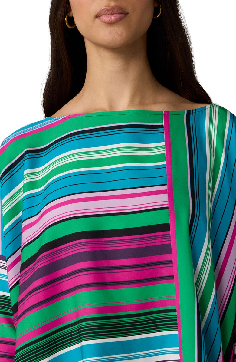 Diane von Furstenberg Diane Stripe Stretch Silk Top, Alternate, color, Tropez Stripe Big Gossip Pink