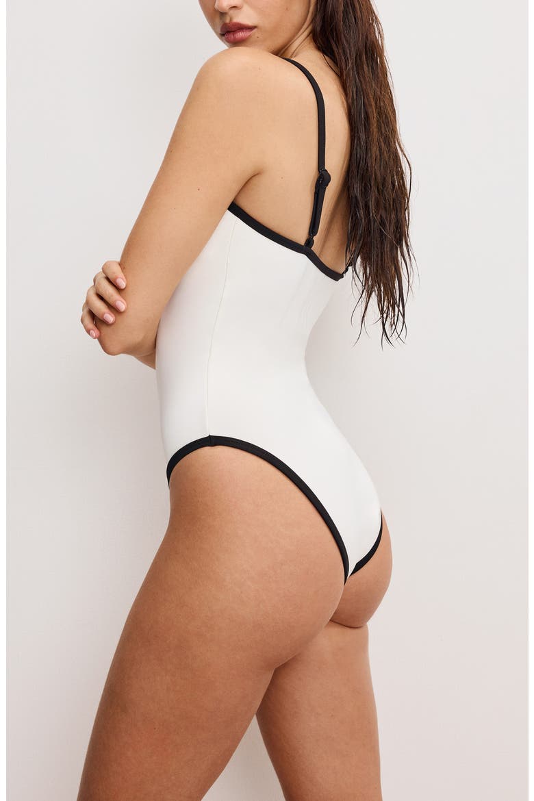 Compression Deep Dive One-Piece Swimsuit, Alternate, color, CLOUD WHITE001