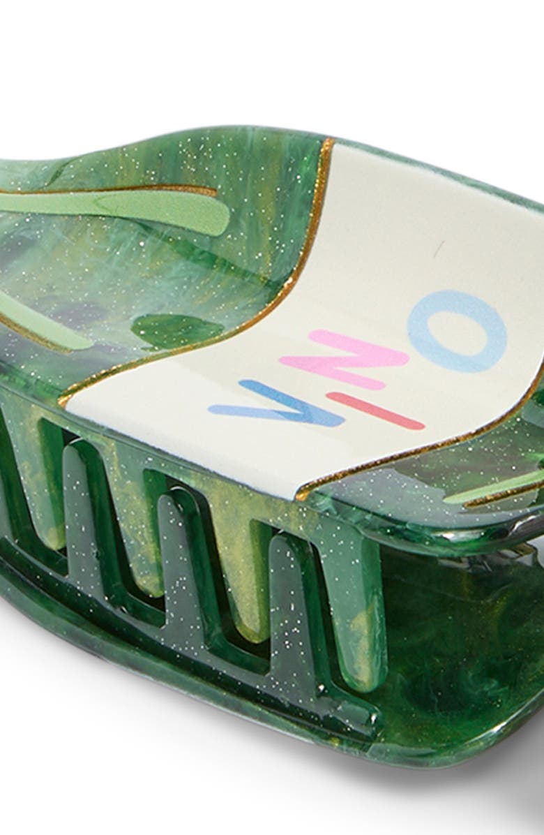 FRASIER STERLING Portofino Bottle & Glass Claw Clip Set, Alternate, color, Green Multi