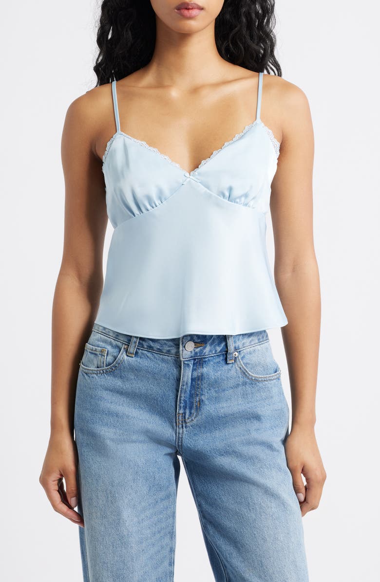 BP. Lace Trim Camisole, Main, color, Blue Skyride
