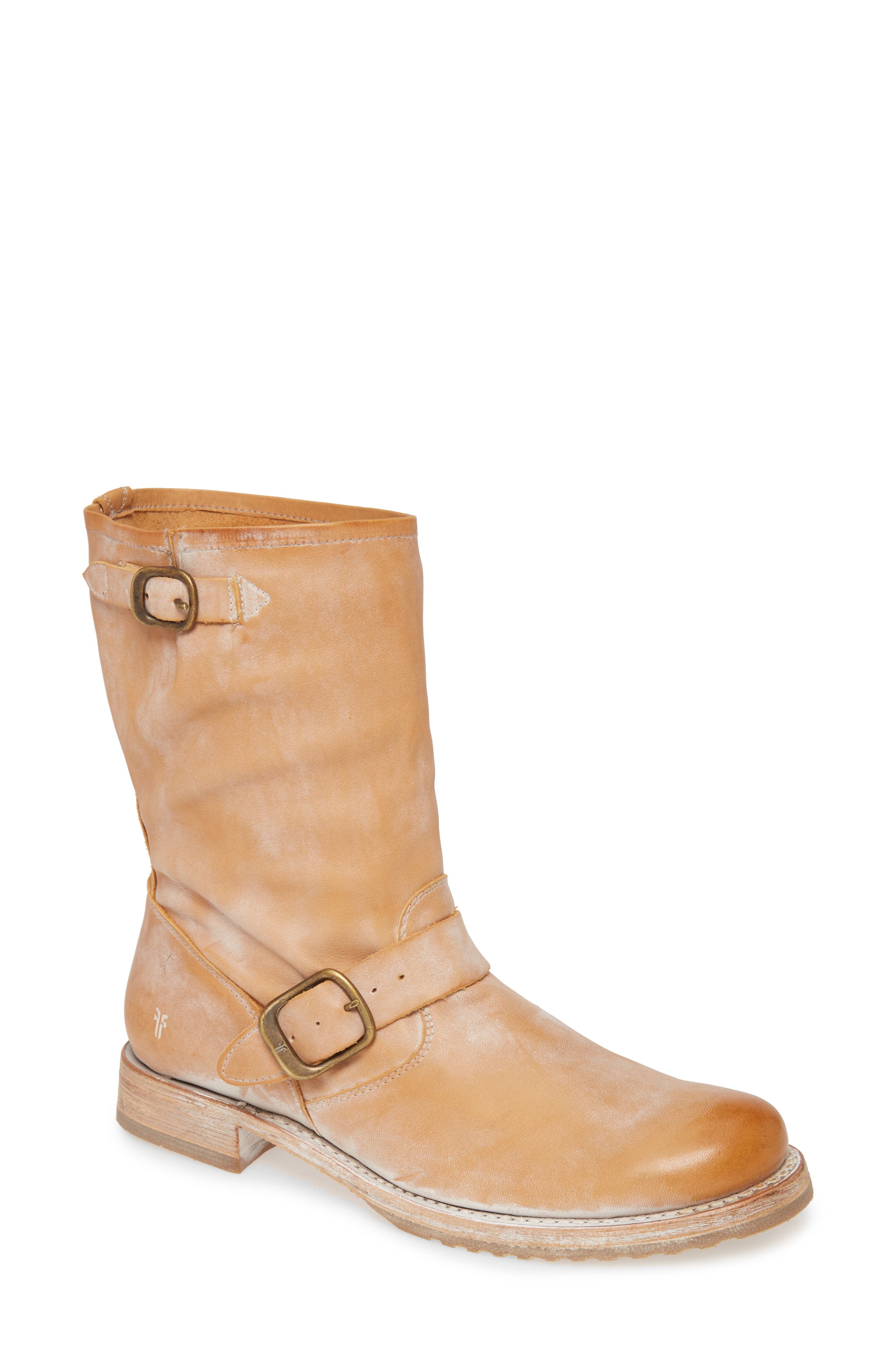 Veronica Short Slouchy Boot, Main, color, TAN LEATHER