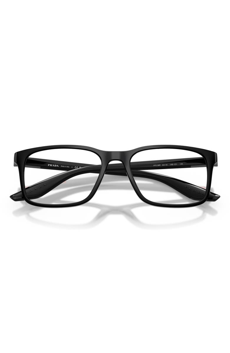 Prada Linea Rossa 54mm Pillow Optical Glasses, Alternate, color, Black