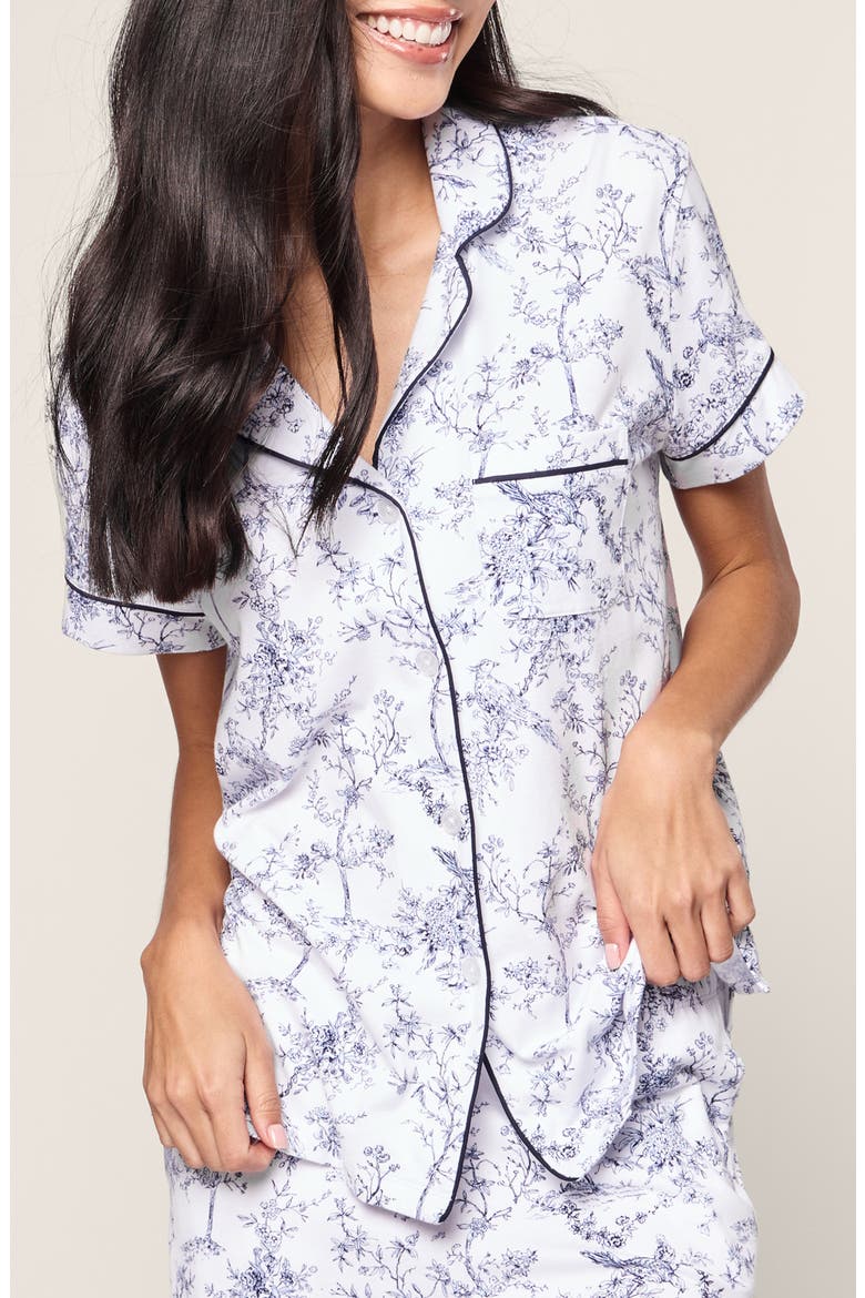 Timel Print Pima Cotton Pajamas, Alternate, color, WHITE