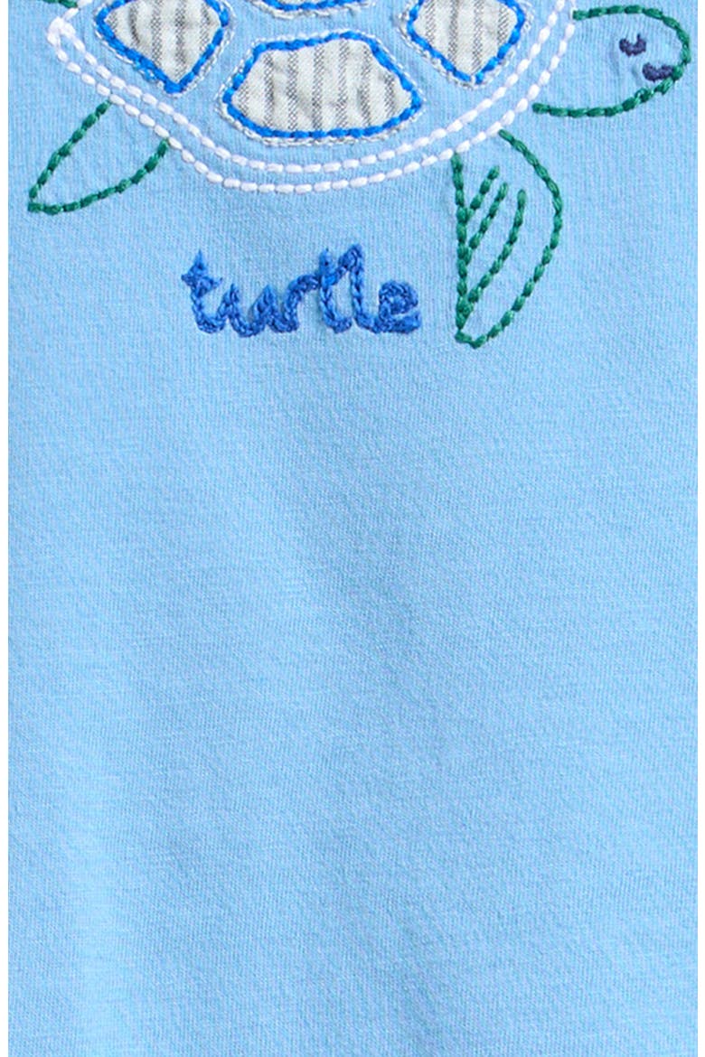 Embroidered Chain Stitch T-Shirt, Alternate, color, BLUE TURTLE CHAIN STITCH