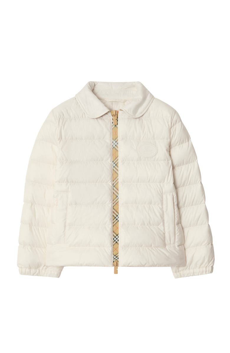 Burberry Checker-tape Nylon Puffer Jacket, Main, color, Rain White