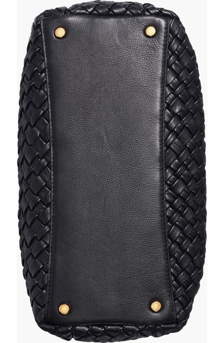 Donna Karan New York Amagansett Woven Leather Satchel, Alternate, color, Blk/Gold