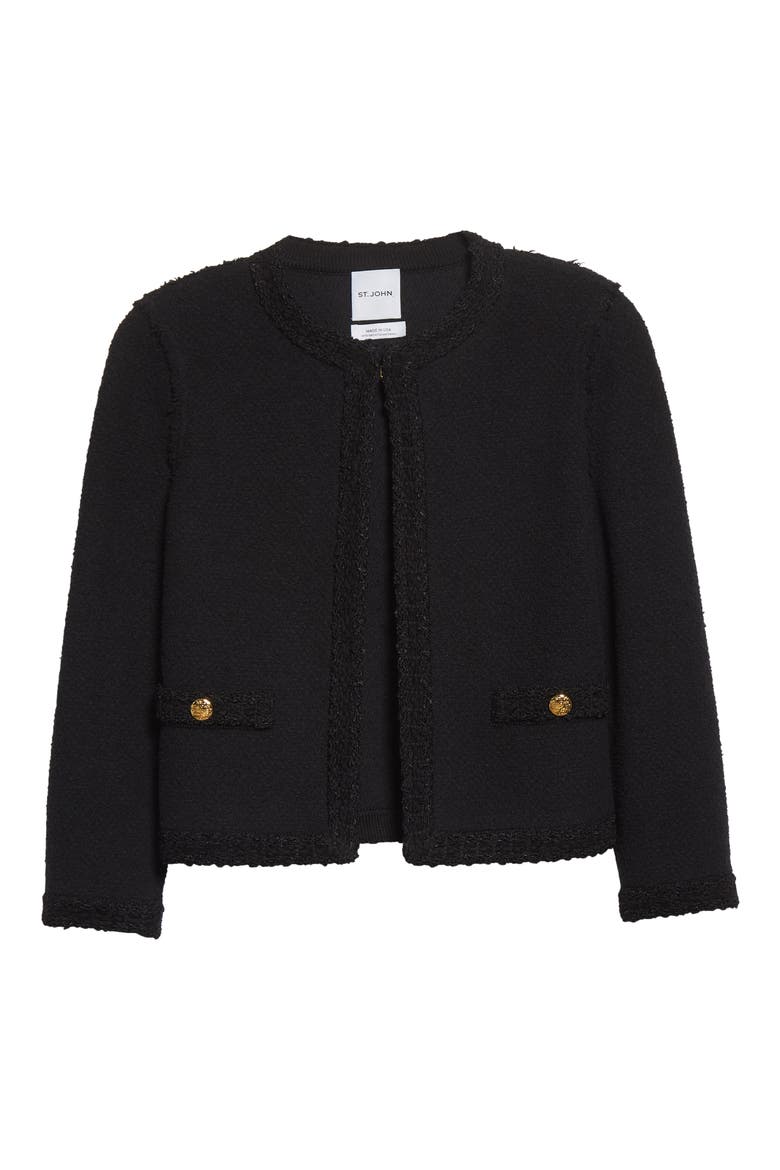 Bouclé Knit Dress, Alternate, color, BK00 BLACK