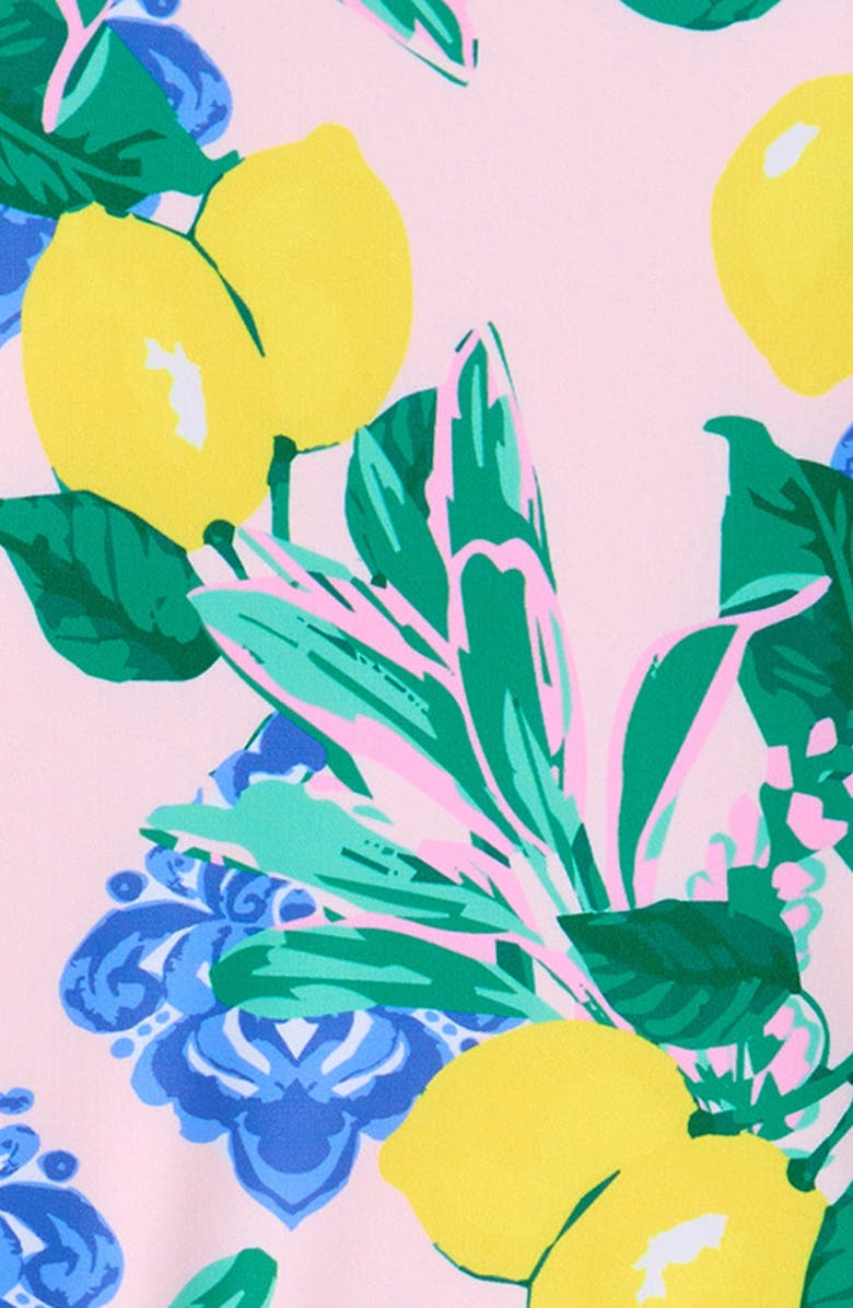 Shade Critters Kids' Santorini Citrus Long Sleeve One-Piece Rashguard Swimsuit, Alternate, color, Blue/ Yellow/ Pink Multi