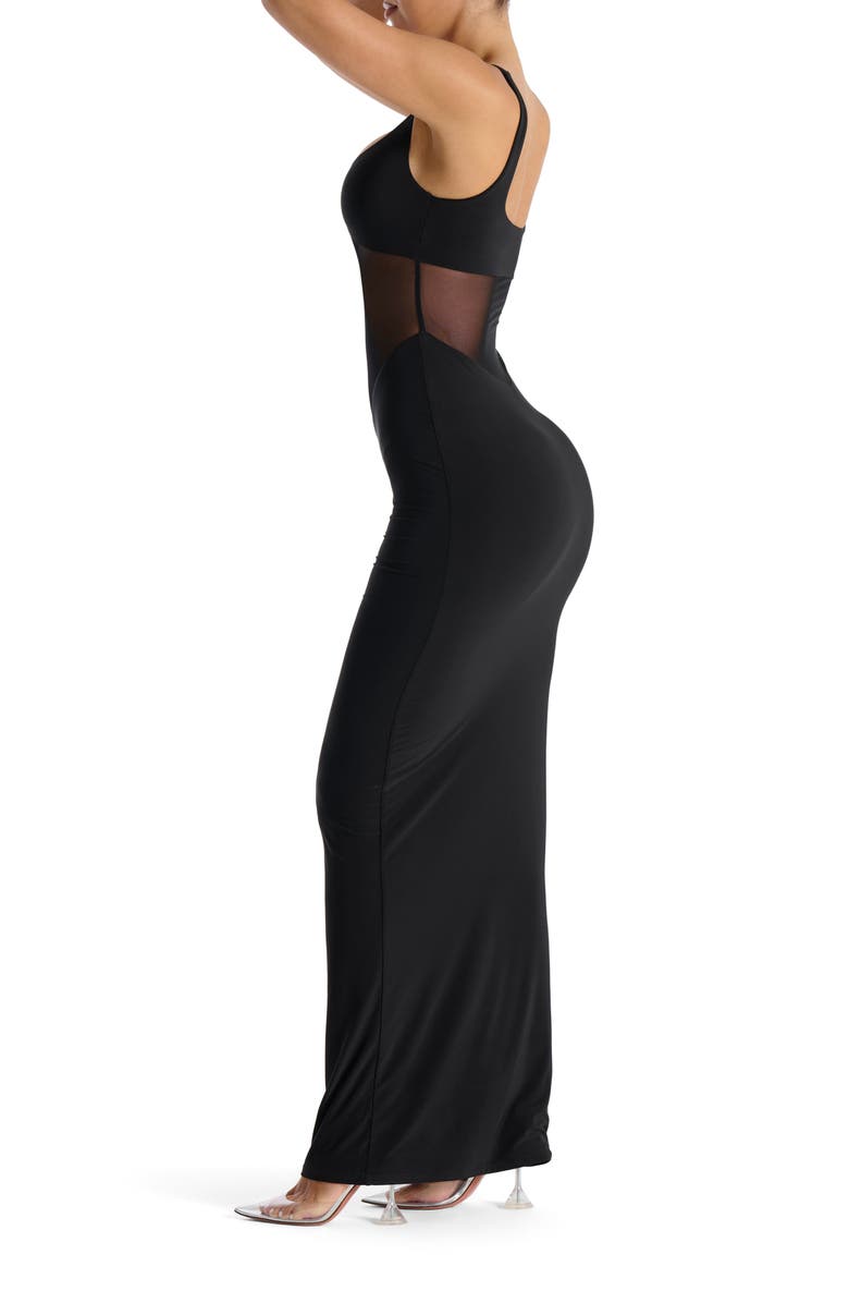 Naked Wardrobe The Smokeshow Maxi Dress, Alternate, color, Black