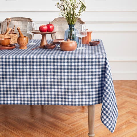 Linen Tablecloth - Gingham Check
