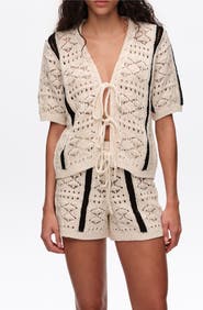 Bimba y Lola Two-Tone Knit Cardigan