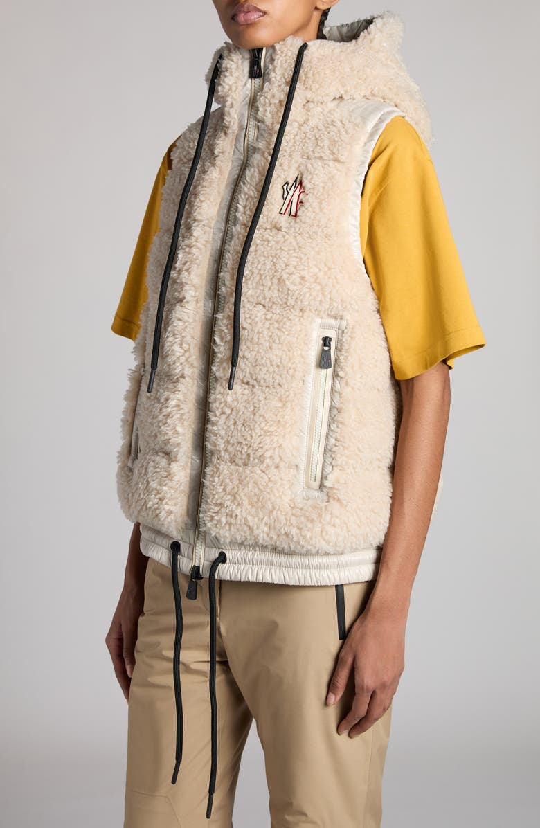 Moncler Grenoble Teddy Bear Hooded Down Vest, Alternate, color, 