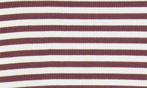 Wit & Wisdom Stripe Mock Neck Rib Top In Multi
