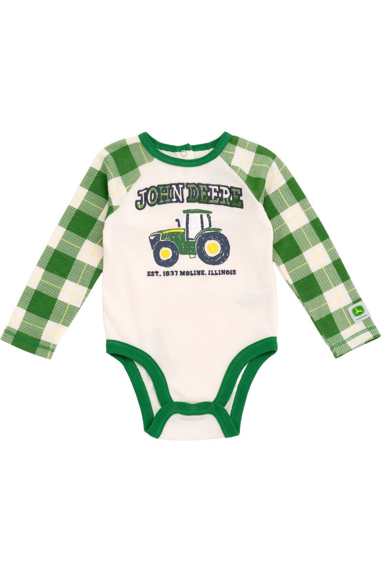 3-Pack Long Sleeve Bodysuits, Alternate, color, Green Yellow Grey