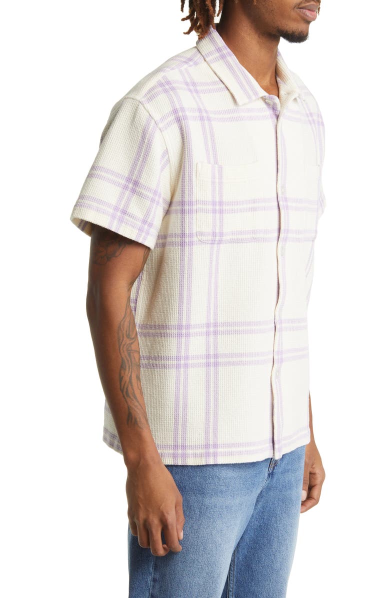 Obey Bennie Regular Fit Plaid Short Sleeve Cotton Button-Up Shirt, Alternate, color,