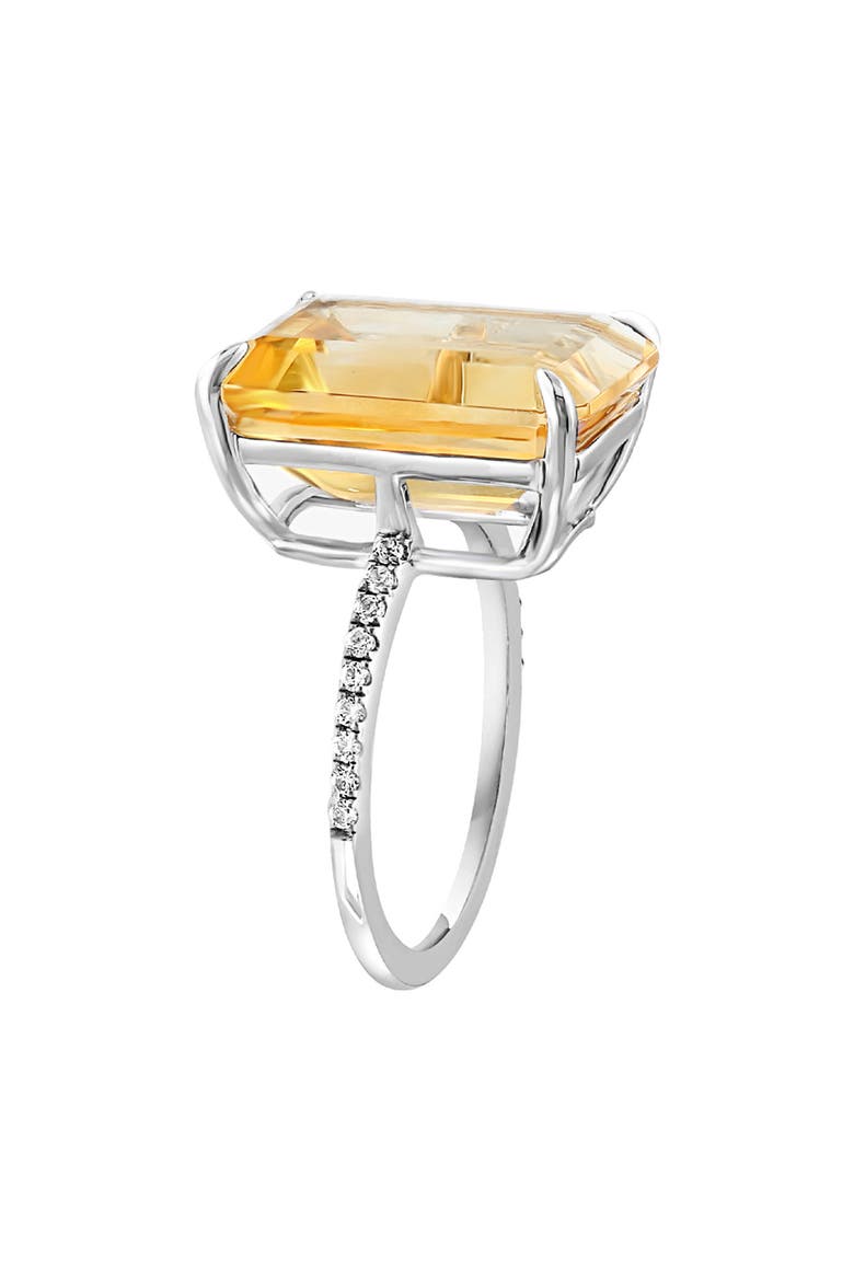 White Sapphire & Citrine Ring, Alternate, color, ORANGE