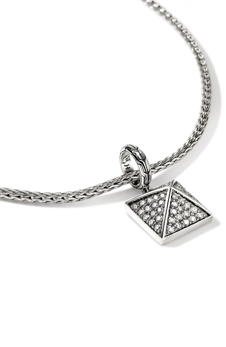 John Hardy Icon Stud Pendant Necklace, Sterling Silver, Diamonds, Alternate, color, Silver