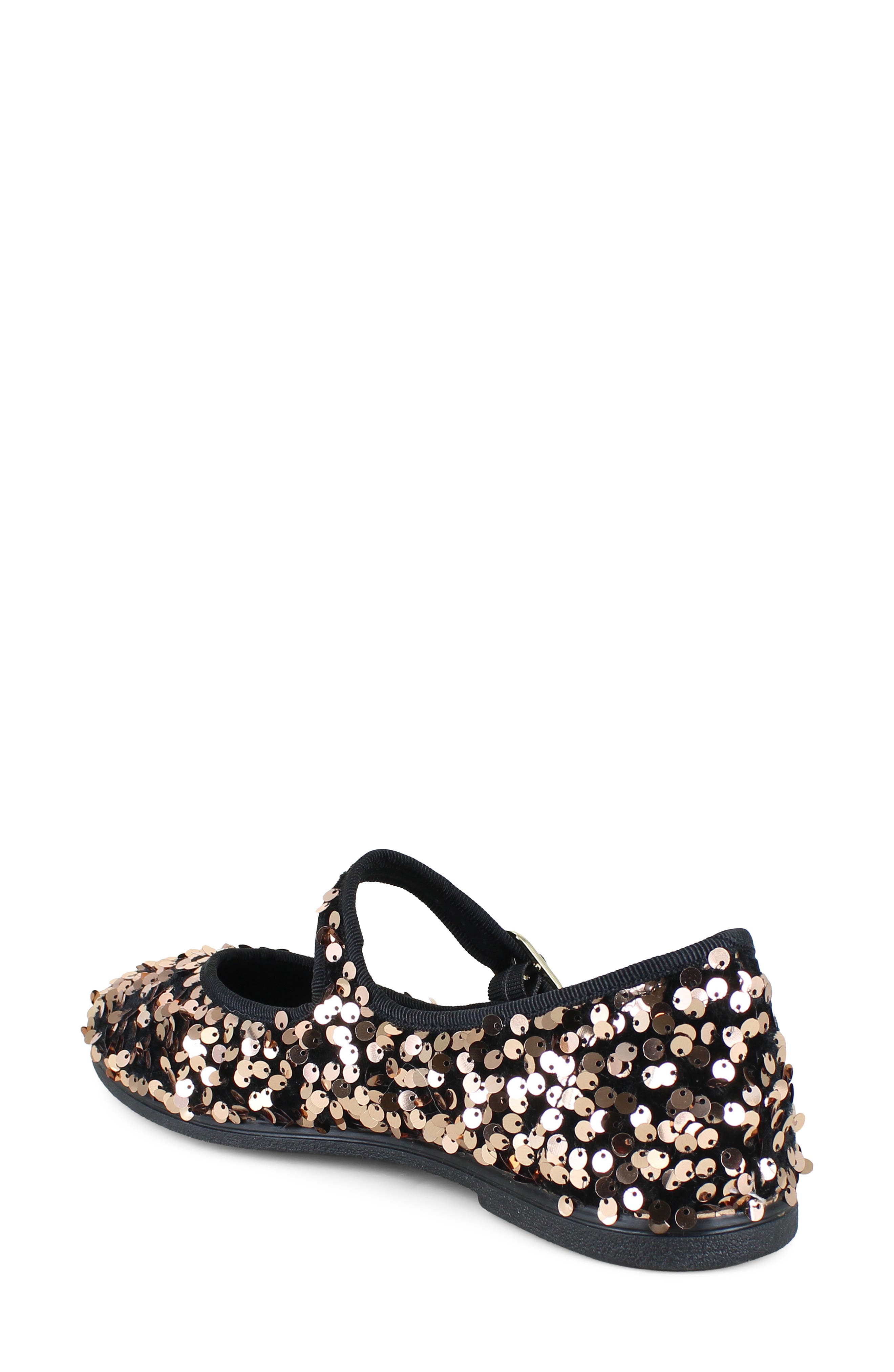 Sequin Embellished Mary Jane Flat, Alternate, color, COPPER